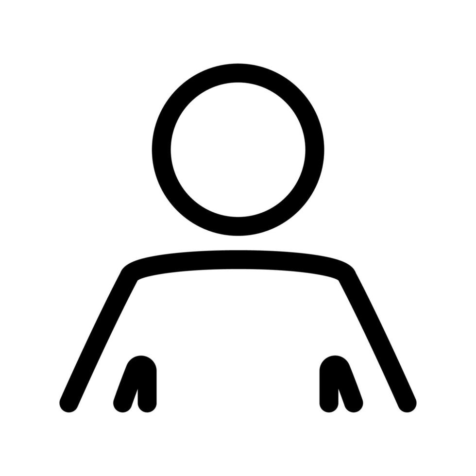 Person icon. User interface icon. Silhouette of man simple symbol. Outline symbol in your web site design, logo, app, UI, webinar, video chat vector