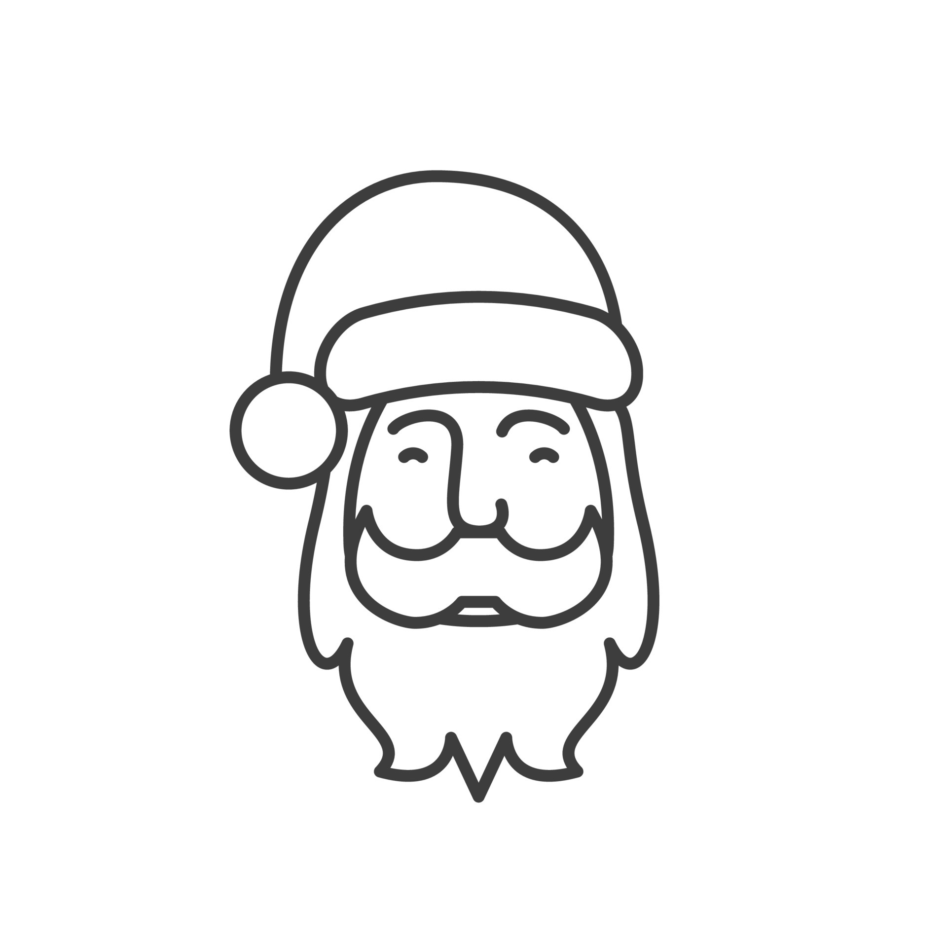 Santa Claus Outline Drawing Design Graphic by Topstar  Creative Fabrica