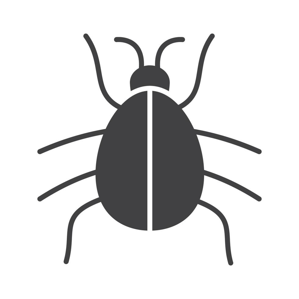 Beetle icon. Computer virus silhouette symbol. Malware and spyware bug. Negative space. Vector isolated illustration