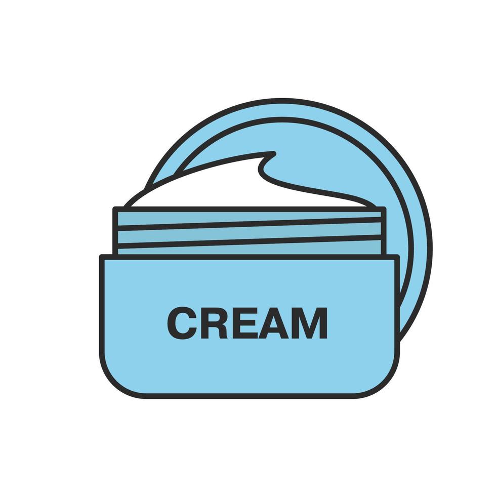 Face cream jar color icon. Isolated vector illustration