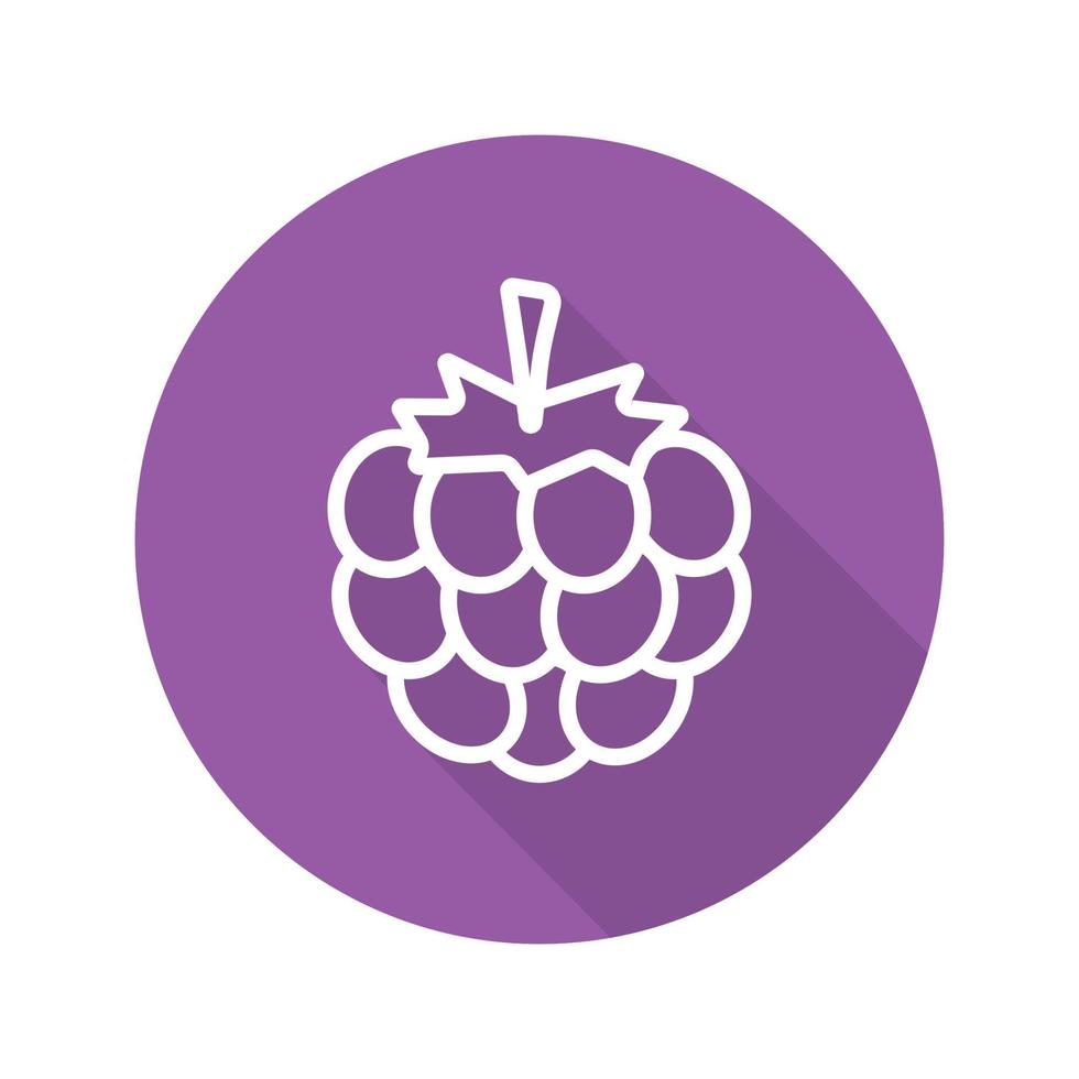 icono de sombra larga lineal plana de Blackberry. símbolo de línea vectorial vector