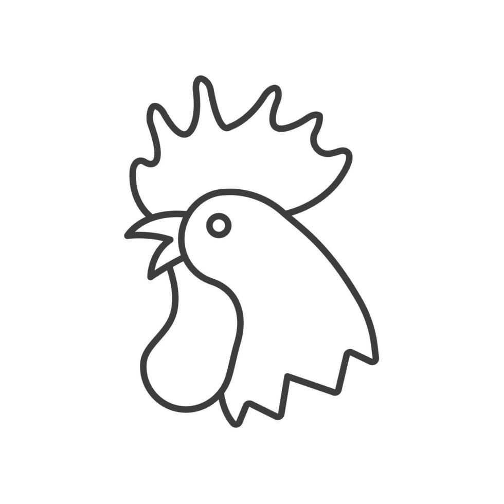 Rooster linear icon. Thin line illustration. 2017 New Year contour symbol. Vector isolated outline drawing