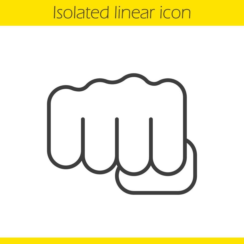 Punch linear icon. Thin line illustration. Squeezed fist contour symbol. Vector isolated outline drawing