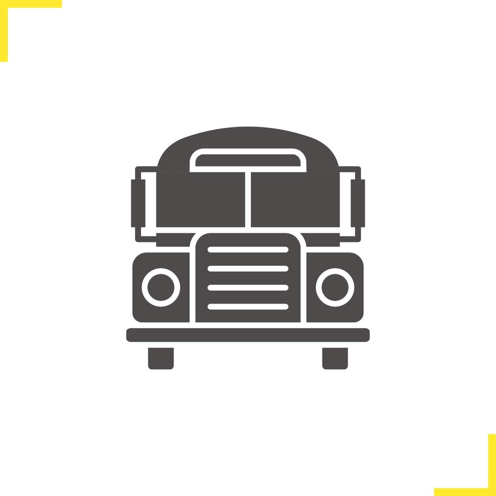 School bus icon. Silhouette symbol. Negative space. Vector isolated illustration