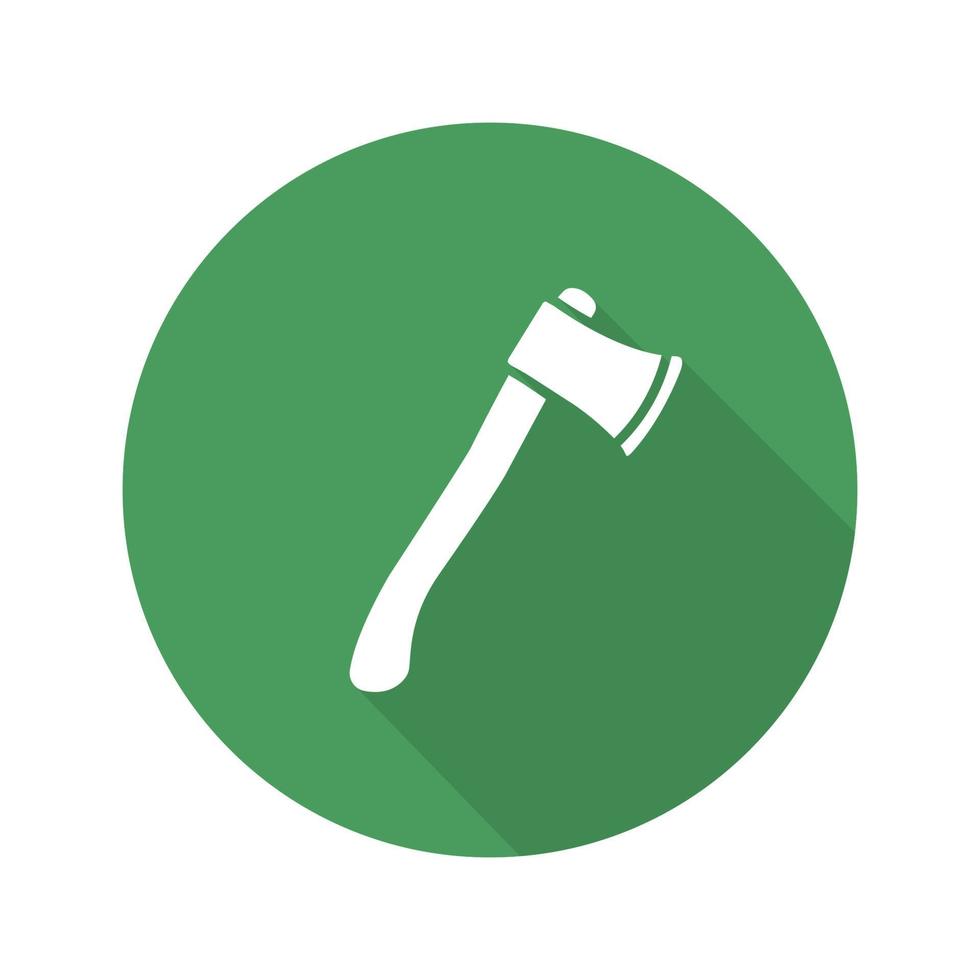 Axe flat design long shadow icon. Lumberjack ax. Hatchet. Vector silhouette symbol