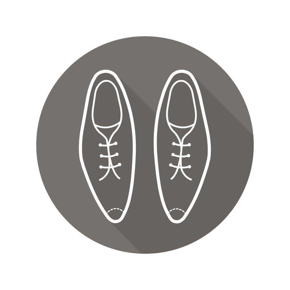 zapatos de hombre icono plano lineal larga sombra. símbolo de línea vectorial vector