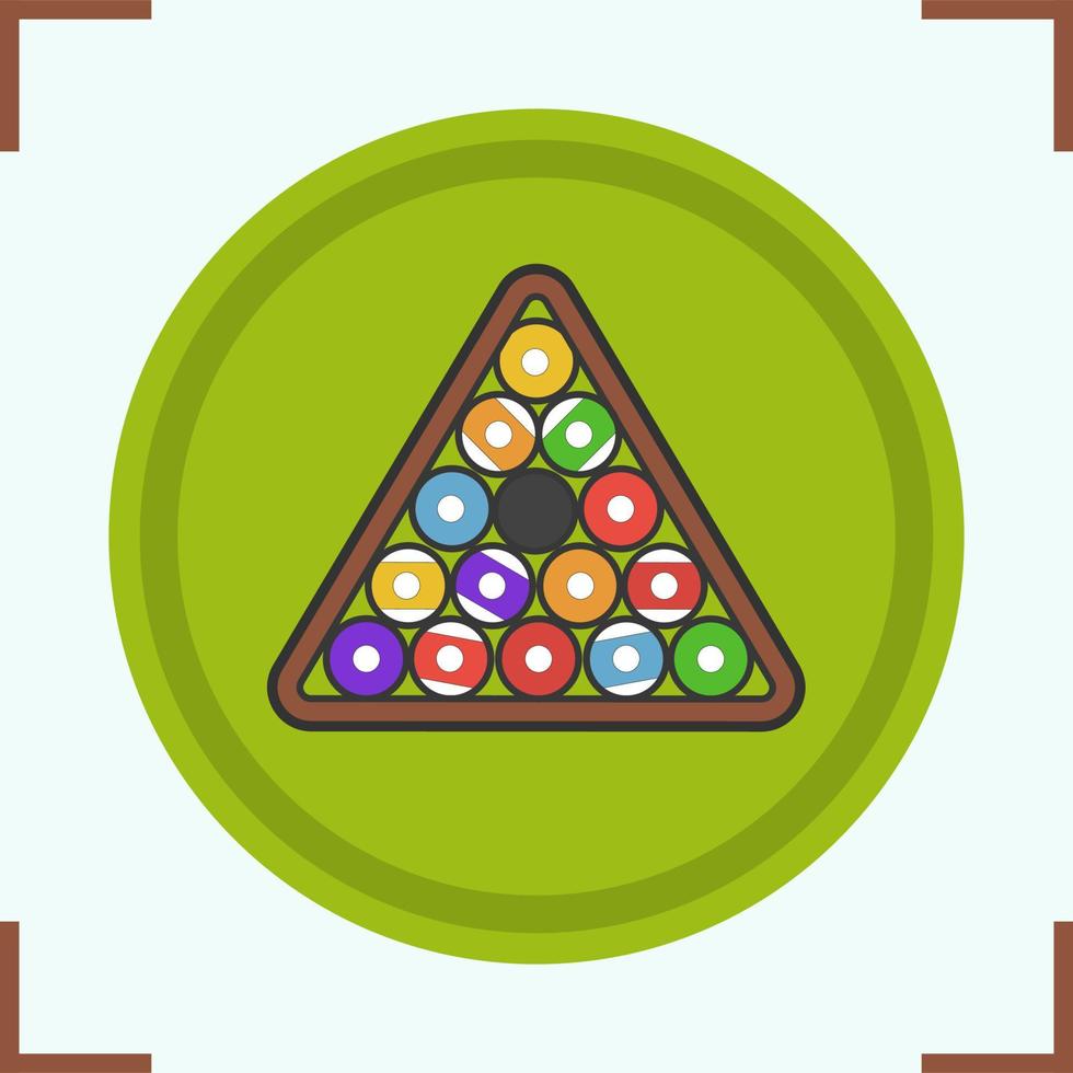 icono de color de rack de bolas de billar. equipo de juego de billar. ilustración vectorial aislada vector