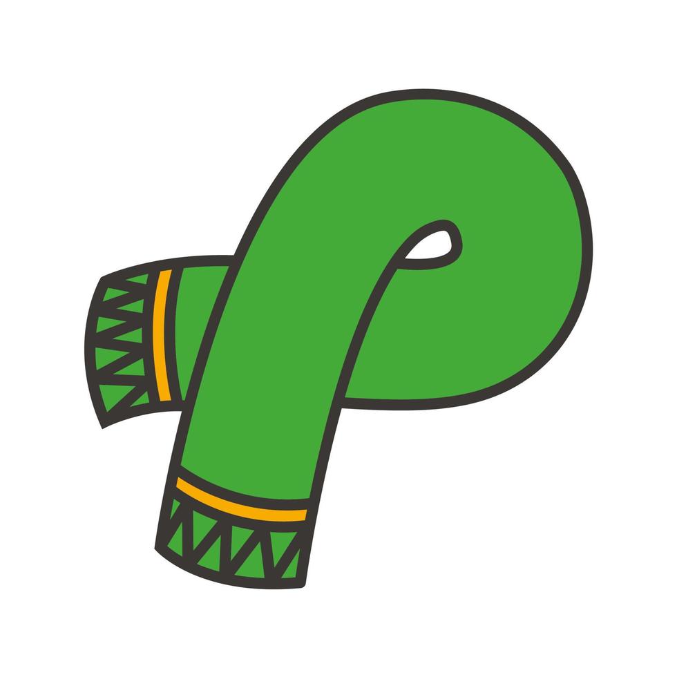 icono de color verde bufanda de invierno. ilustración vectorial aislada vector