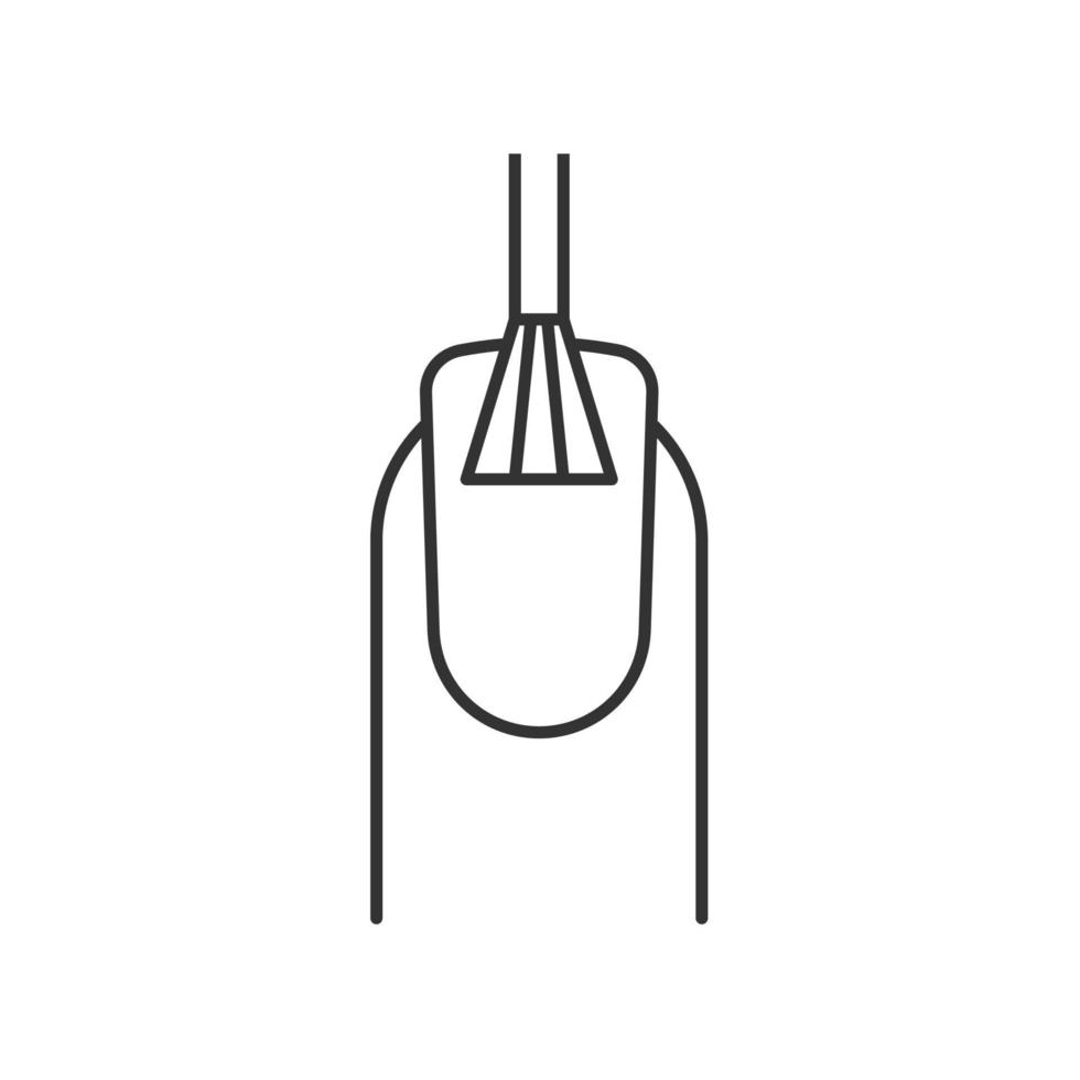 Nail polishing linear icon. Thin line illustration. Nail varnish brush contour symbol. Vector isolated outline drawing