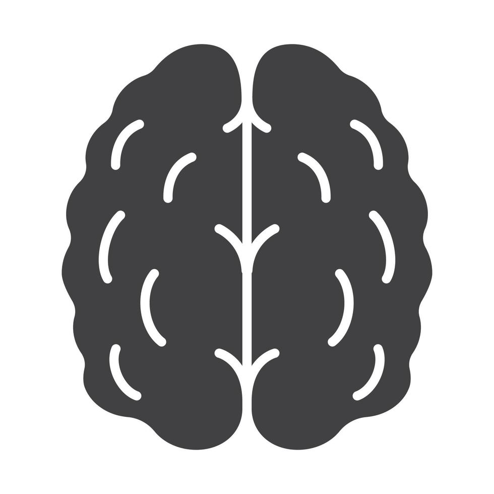 Human brain icon. Silhouette symbol. Negative space. Vector isolated illustration