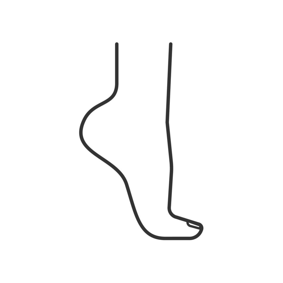 Woman's foot linear icon. Thin line illustration. Contour symbol. Vector isolated outline drawing