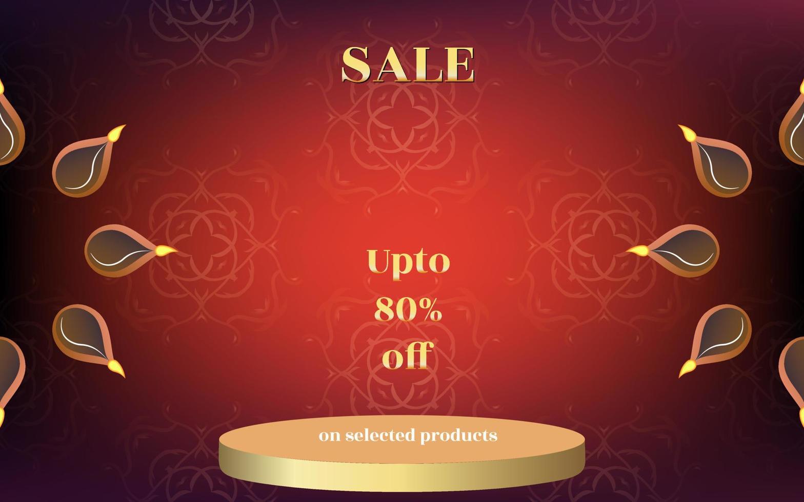 creative festive sales banner with empty podium with simple artwork background, Creative festival banner for festive season promotion and advertisement. vector