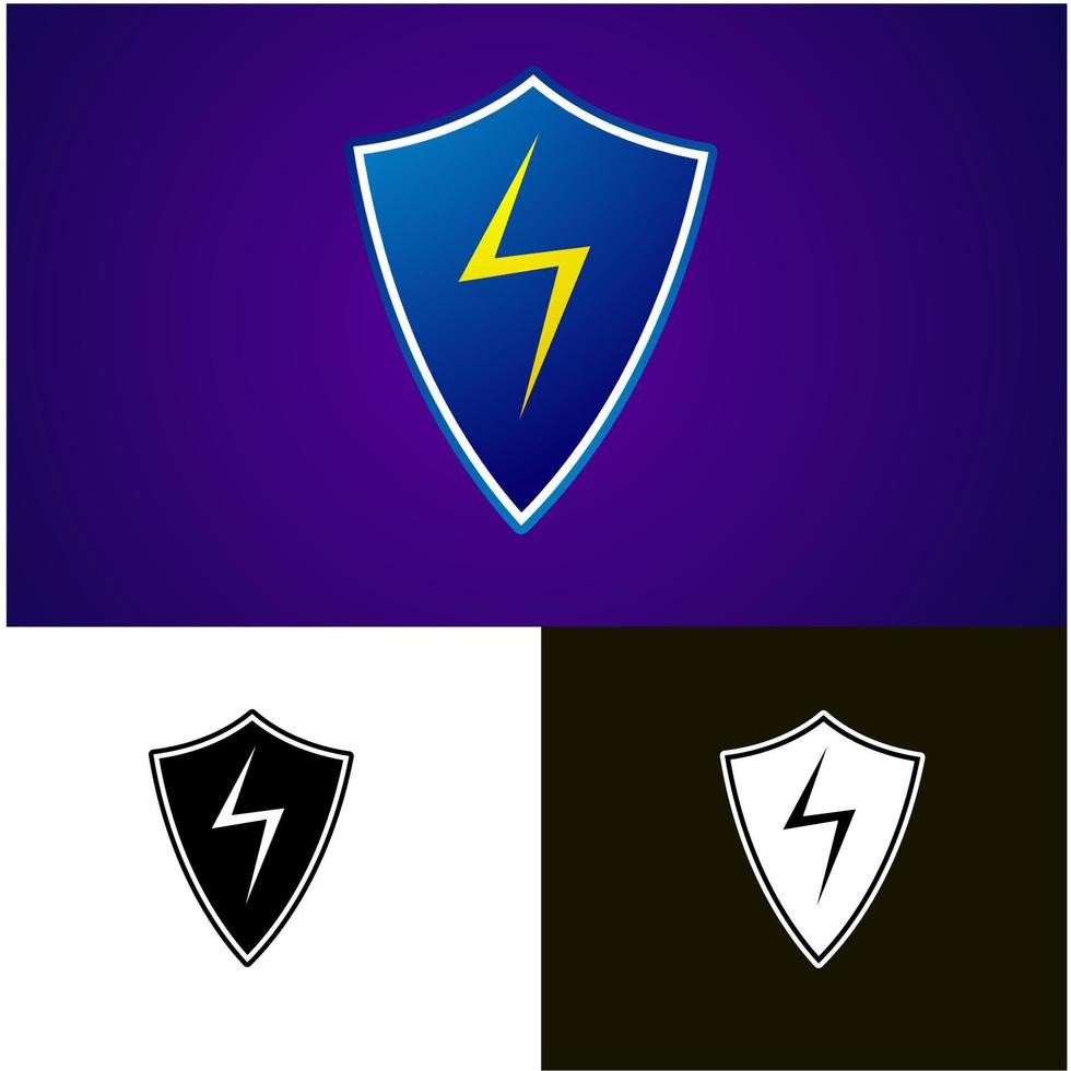 Logo shield lightning vector