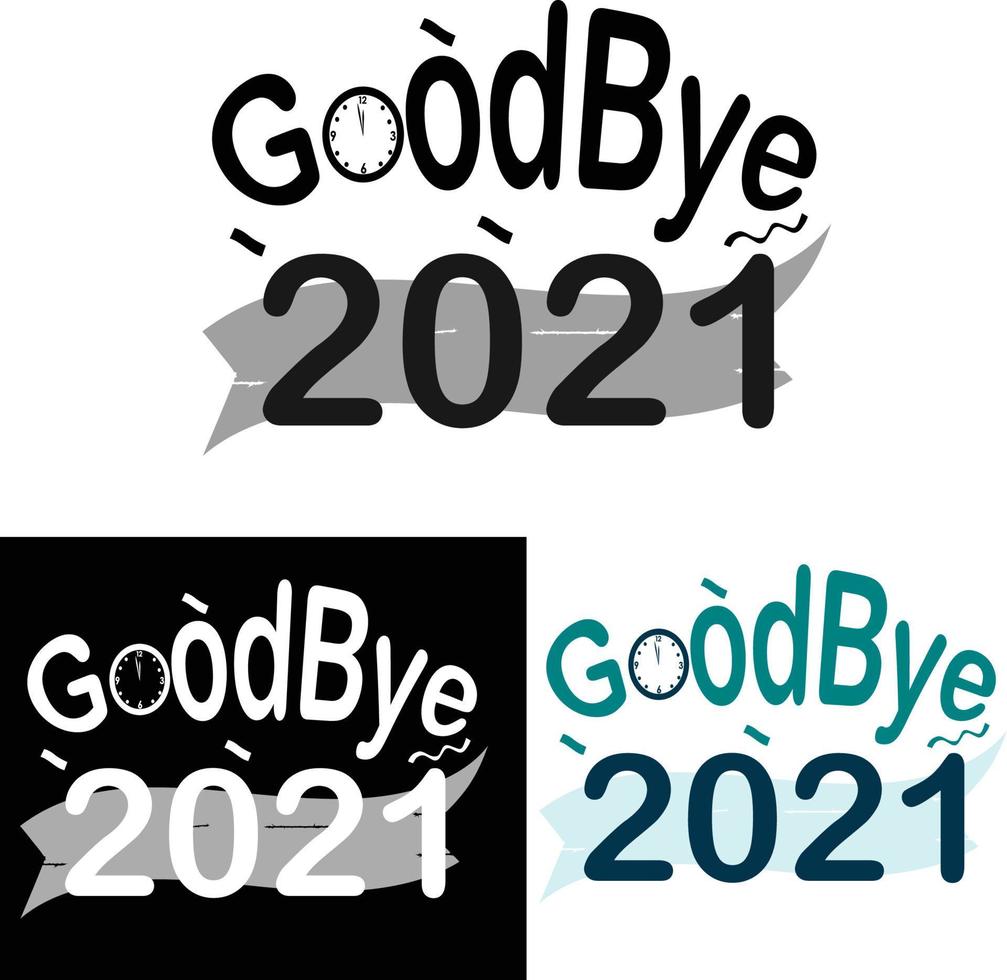 Hello 2022, Goodbye 2021 Typography Design. vector