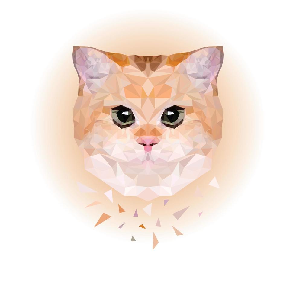 lindo gato. arte de baja poli vector