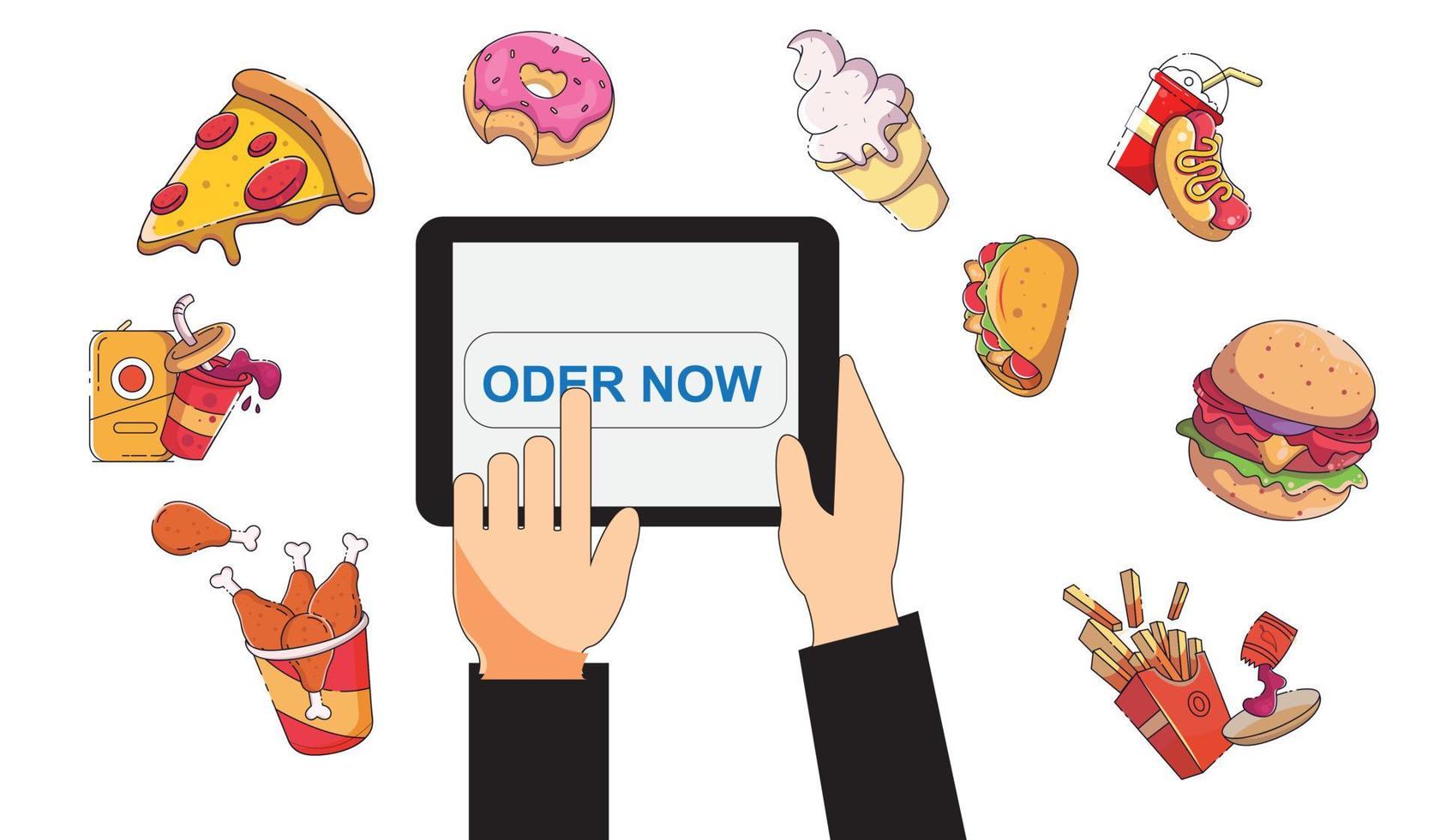Ordering Food Online. Vector illustration EPS10