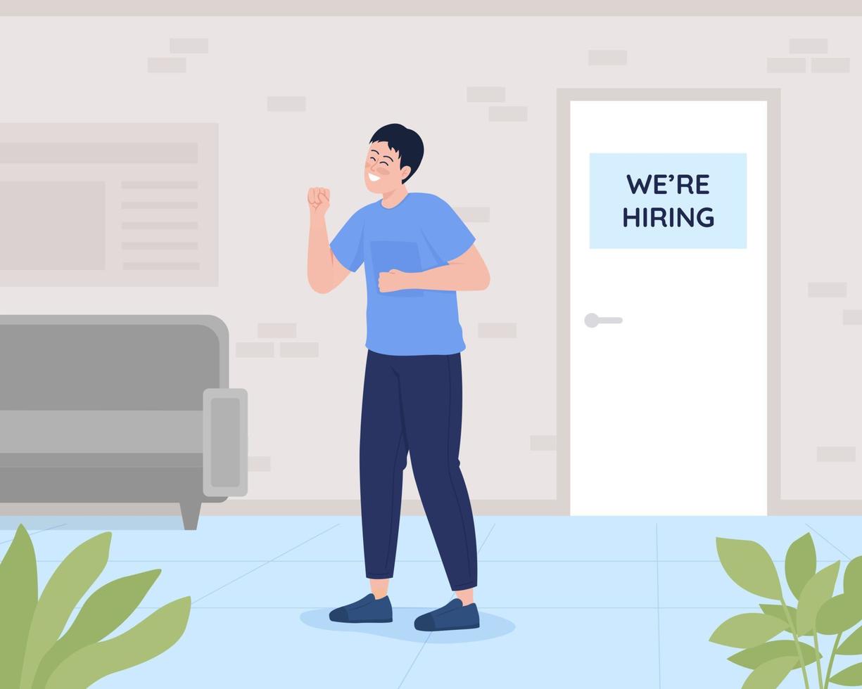 Employment opportunity flat color vector illustration