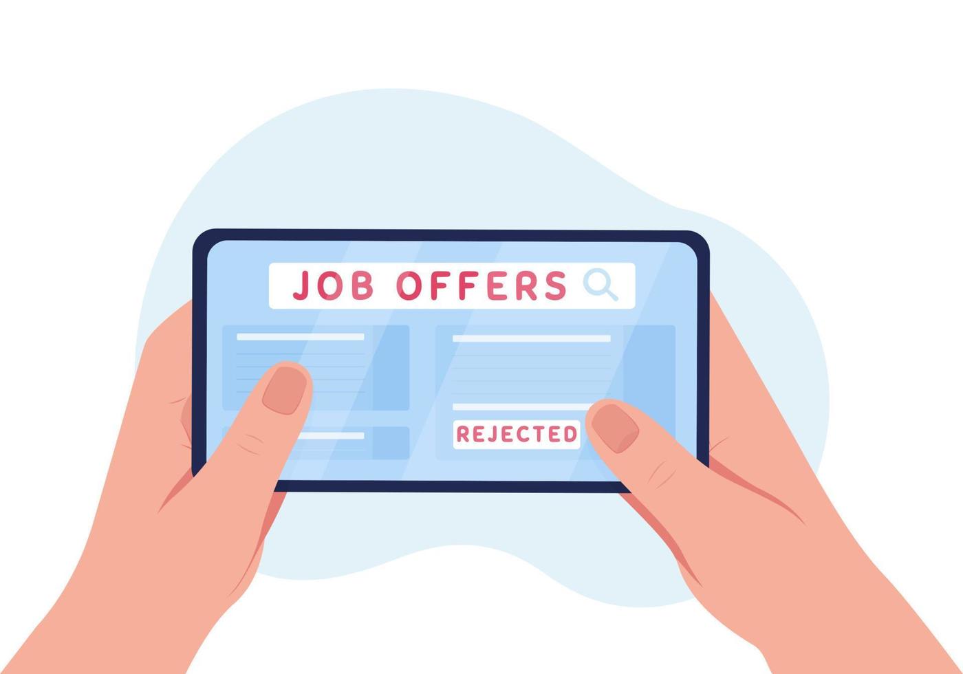 Rejected job application 2D vector isolated illustration