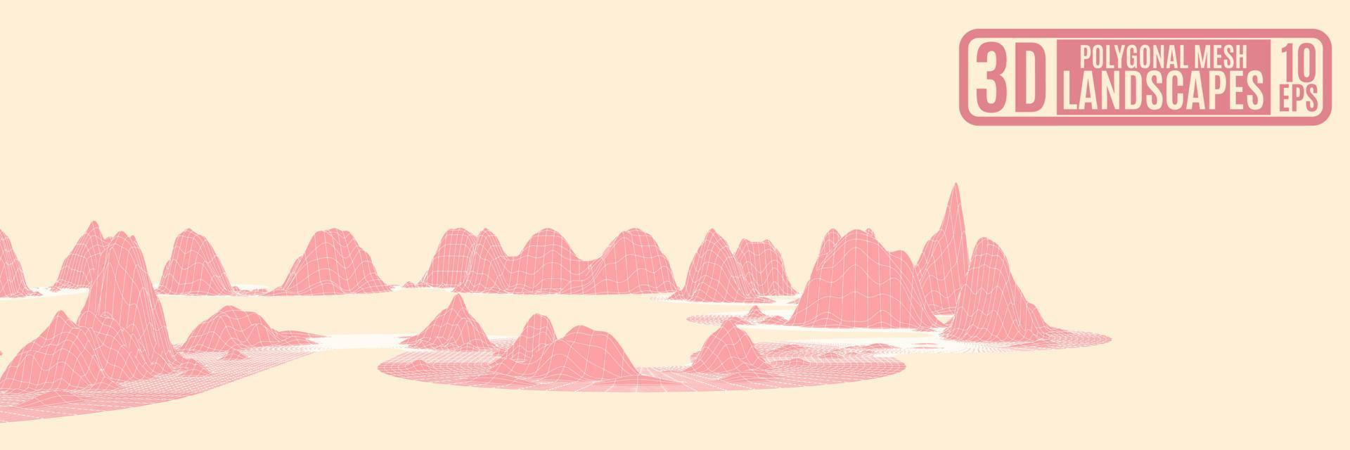 Montañas rosadas sobre un fondo naranja abstracción para advertisi vector