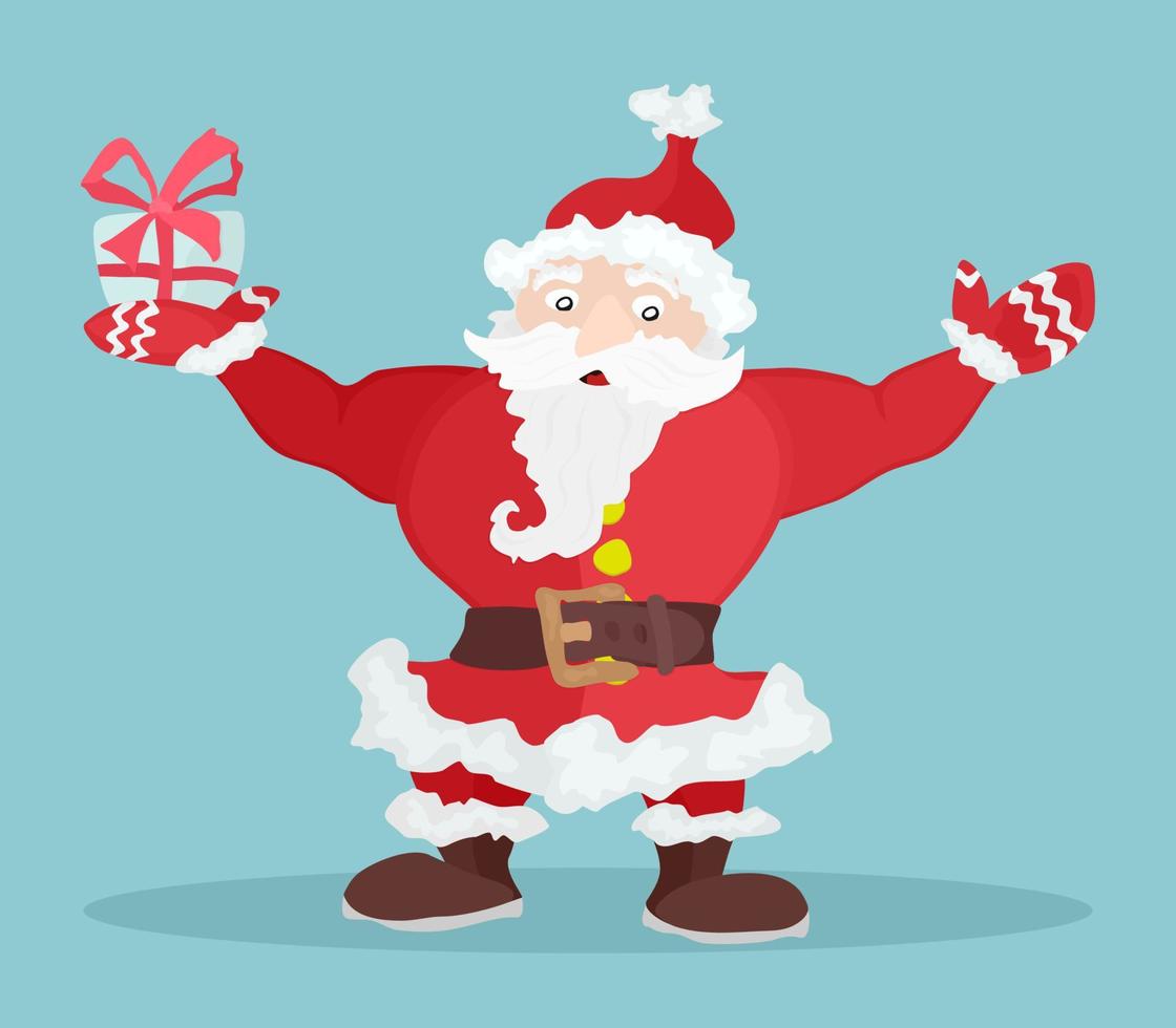 Cartoon Santa Claus with a bright gift 4275327 Vector Art at Vecteezy Cartoon Santa Claus with a bright gift 4275327 Vector Art at Vecteezy