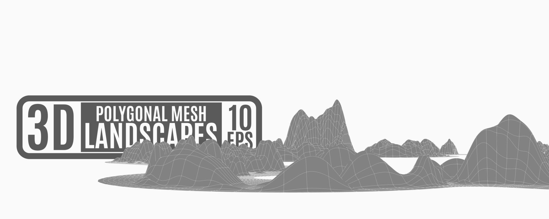 bright illustration with abstract polygonal mountains of nets vector