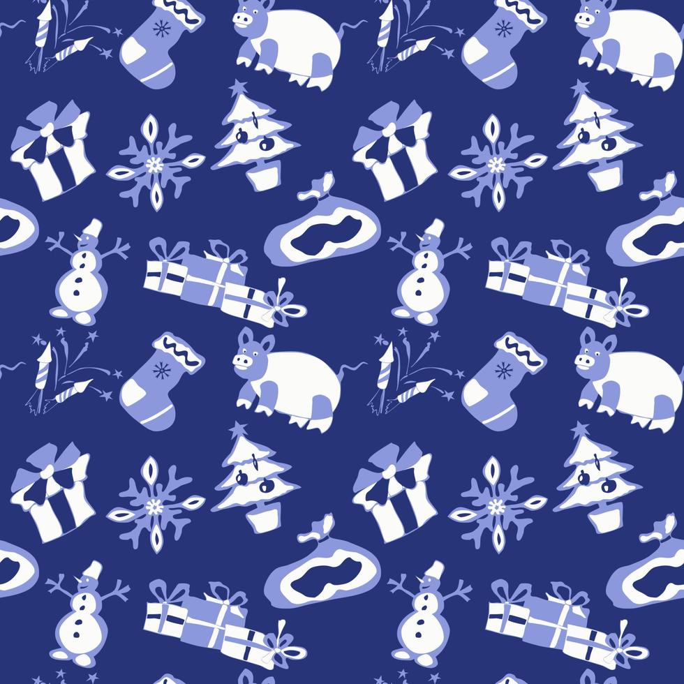blue christmas seamless pattern for christmas vector