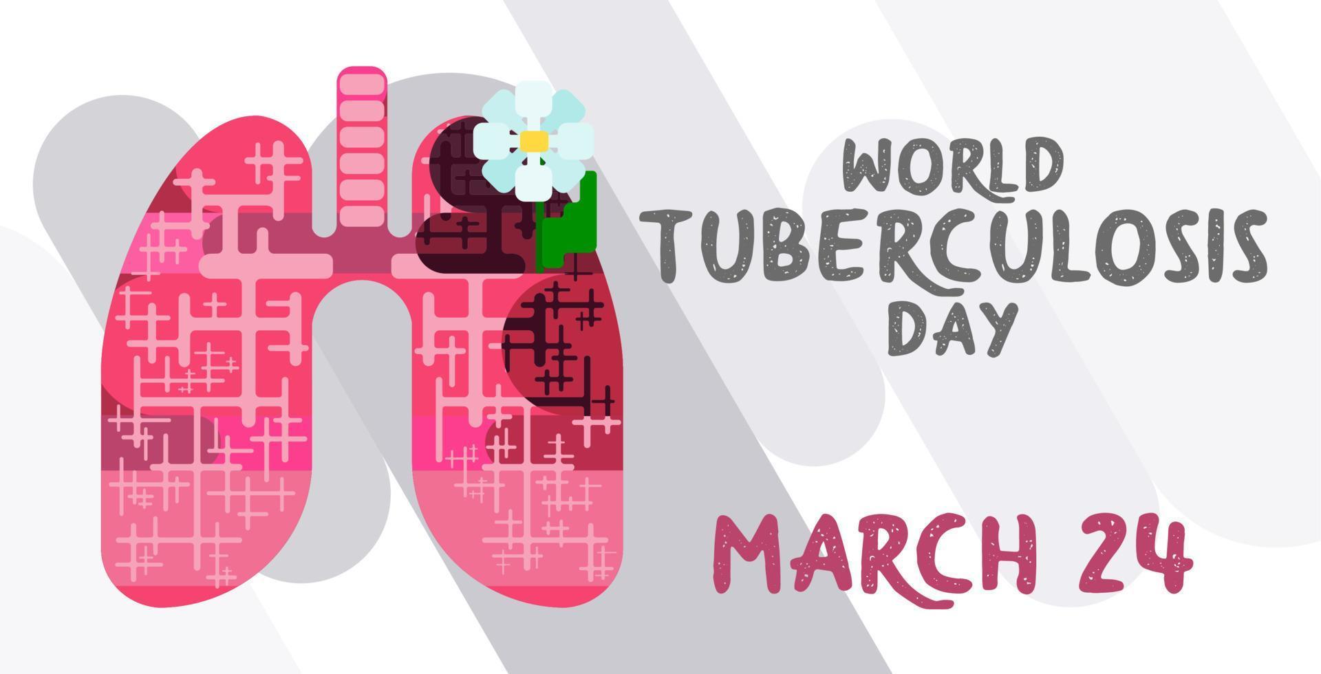 rectangular poster for tuberculosis day on bright on bright vector