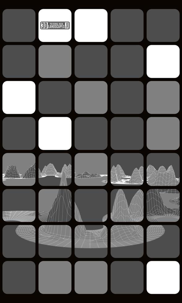 polygonal abstraction futuristic mountain mosaic black vector