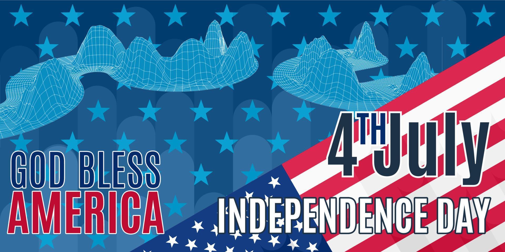 un cartel brillante en el sello del día de la independencia de américa. en vacaciones stock vector imagen