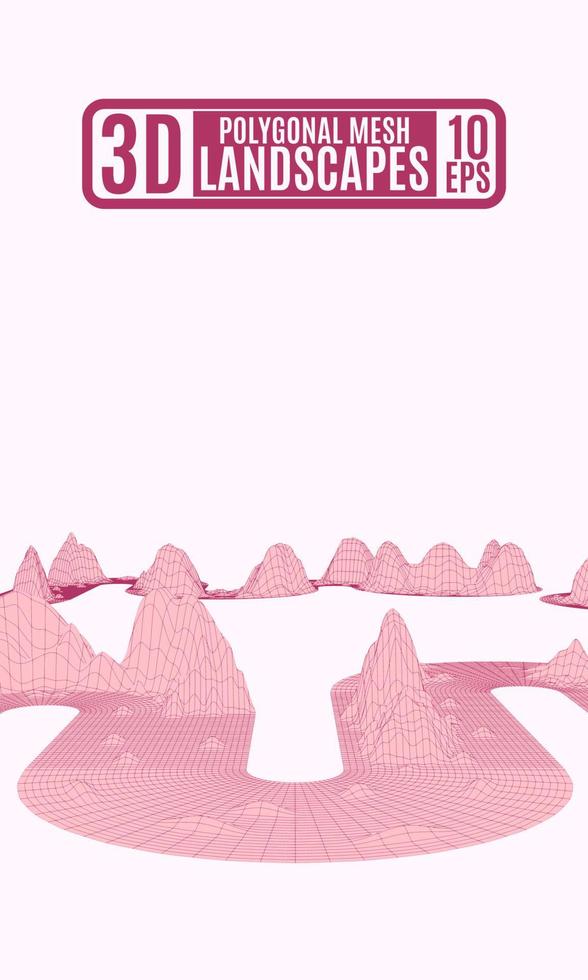 Pink polygonal mountains background for advertising vector
