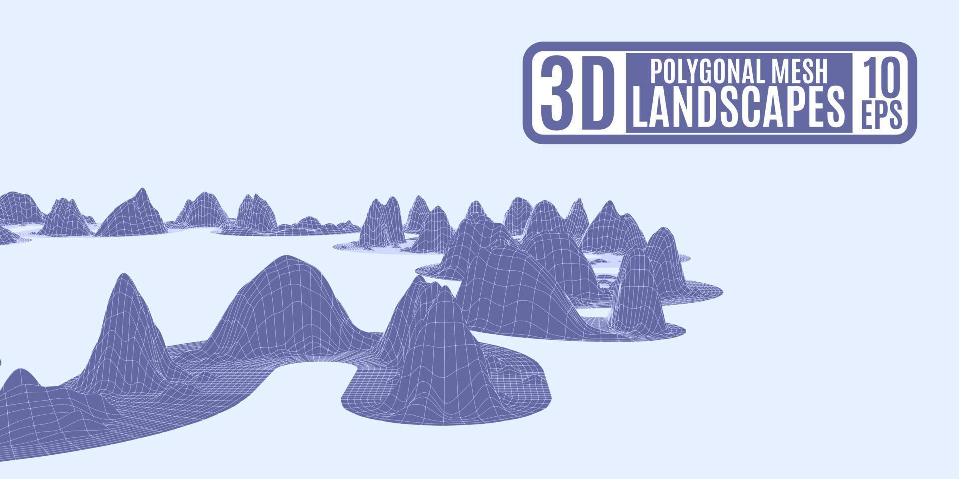 purple meandering polygonal mountains on a light background vector