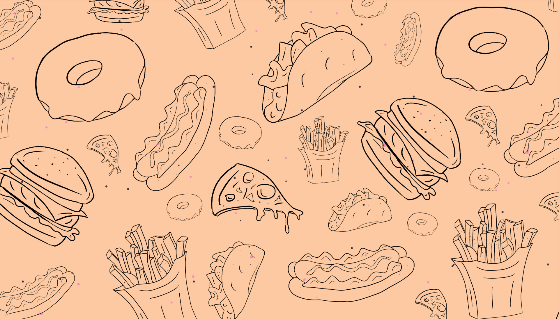 Fast food seamless background vector illustration, simple restaurant menu  background 4275702 Vector Art at Vecteezy