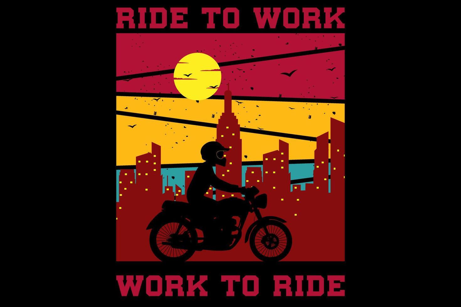 Ride to work design vintage retro 4275725 Vector Art at Vecteezy