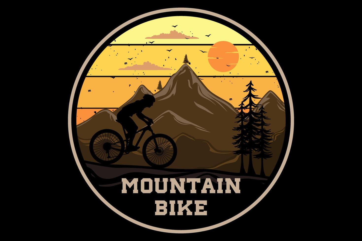 diseño de bicicleta de montaña vintage retro vector