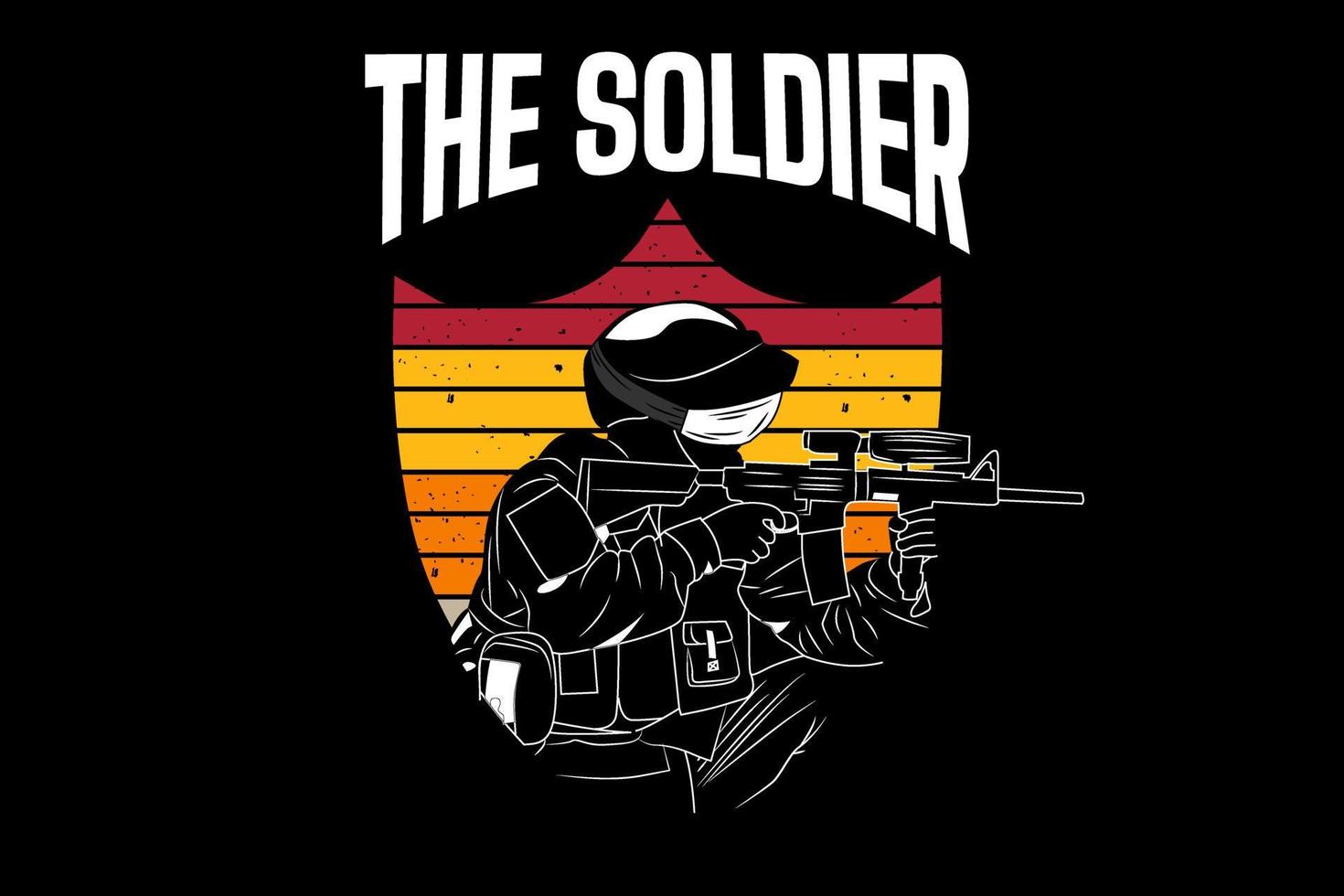 The soldier design vintage retro vector