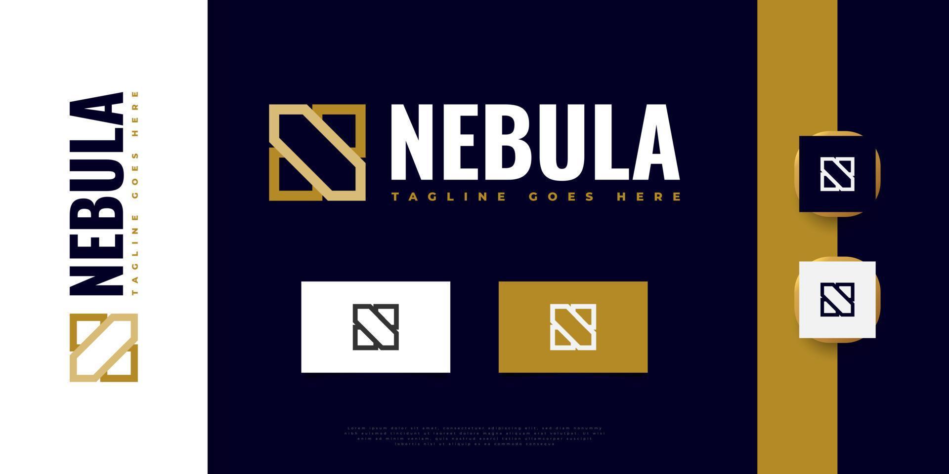 Diseño de logotipo letra n abstracto y elegante. logotipo o símbolo dorado n vector