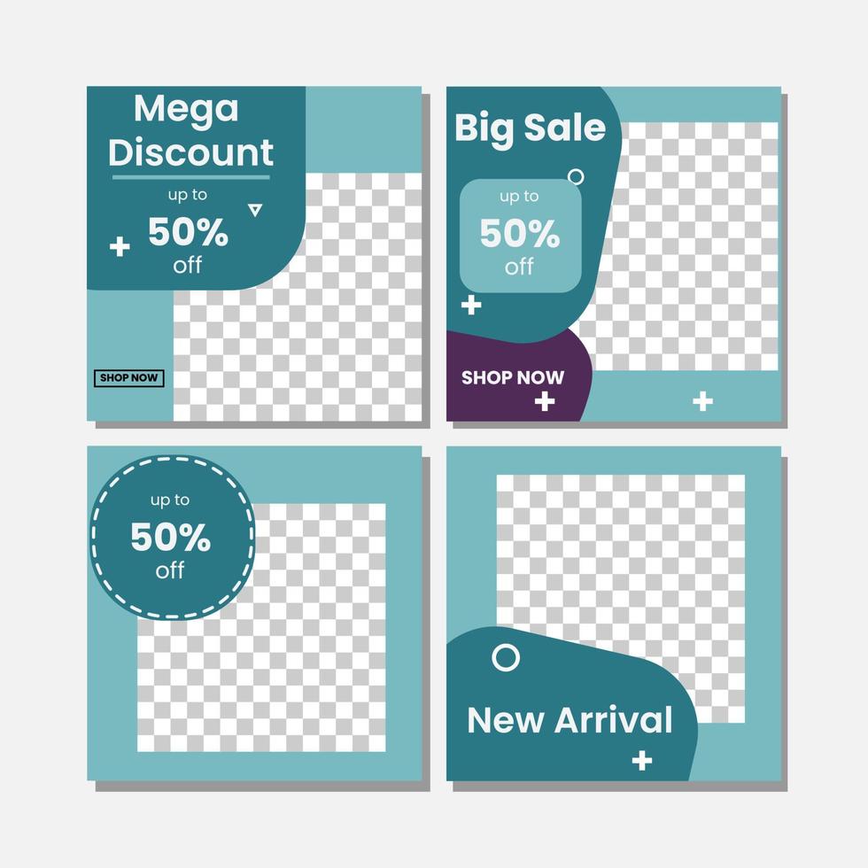 Social media template set bundle vector