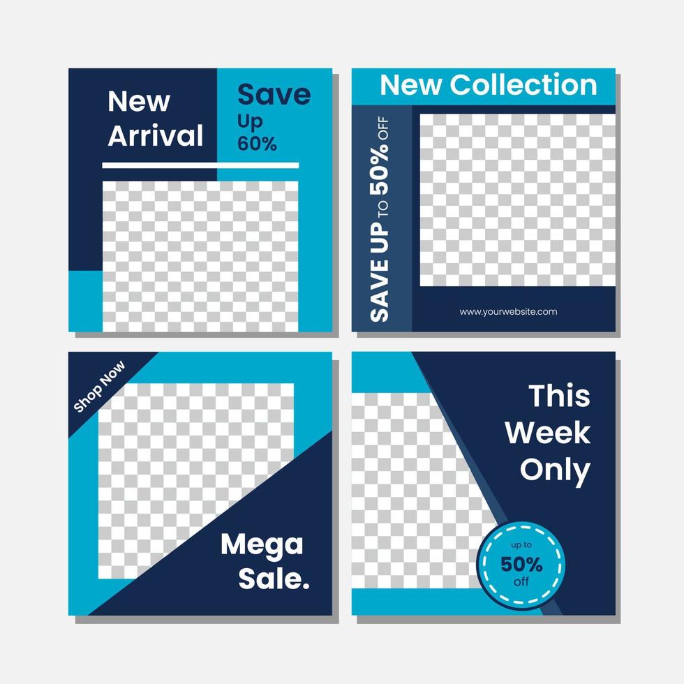 Social media template set bundle vector