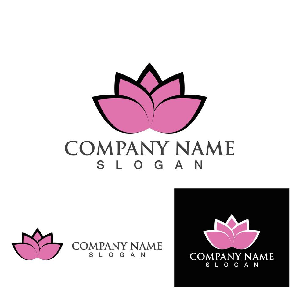 lotus logo flower logo and symbol  icon vector