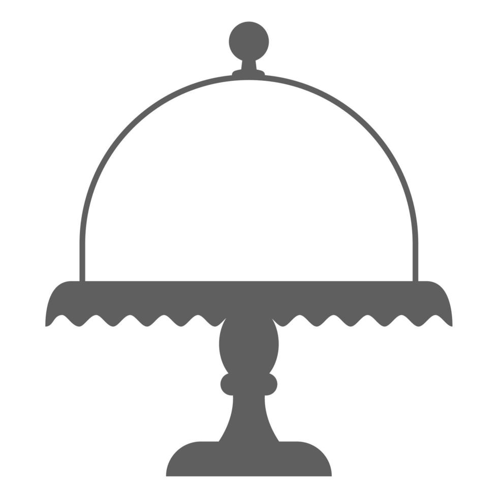 Cake stand with lid in flat icon style. Empty tray for fruit and desserts. Vector illustration.