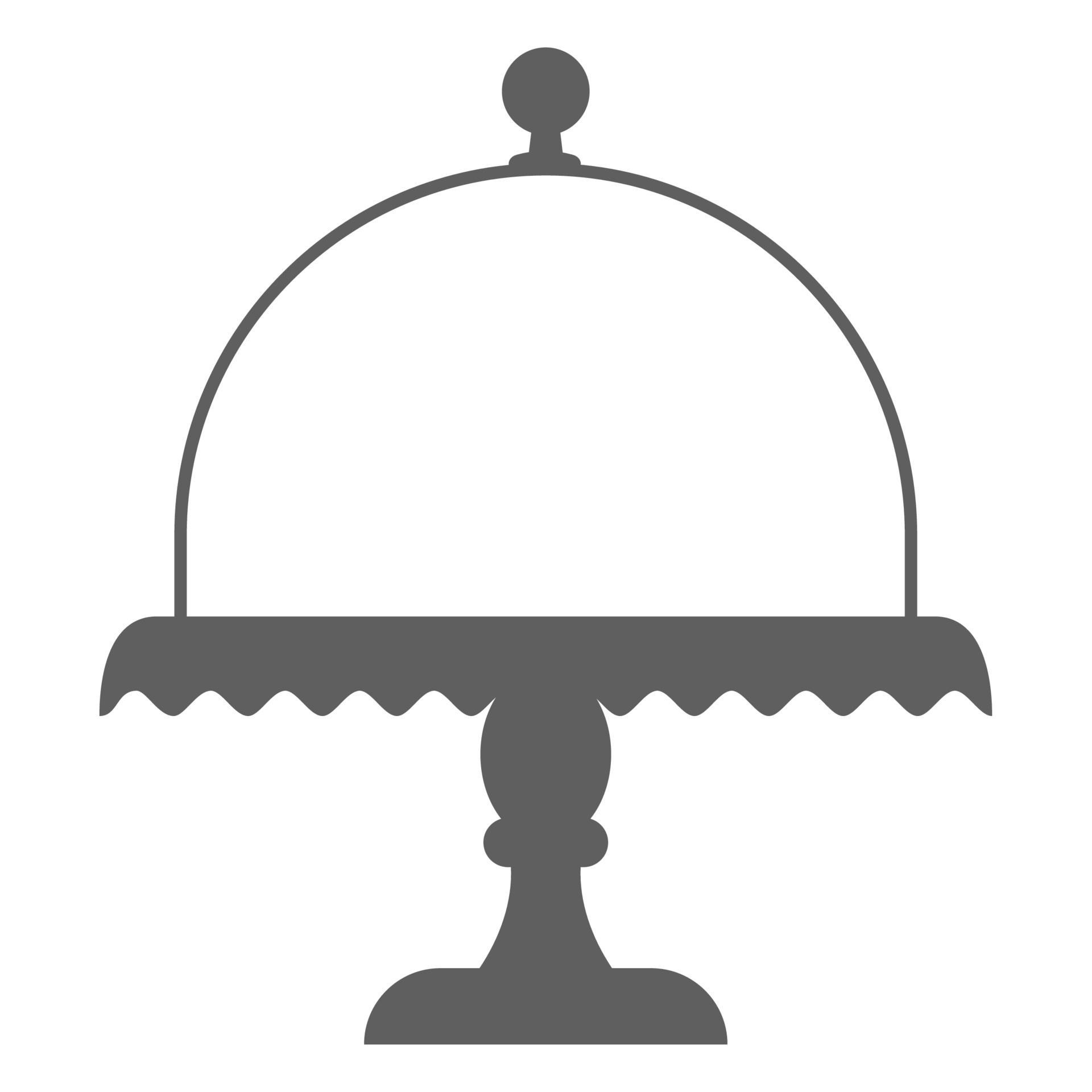 Cake stand with lid in flat icon style. Empty tray for fruit and