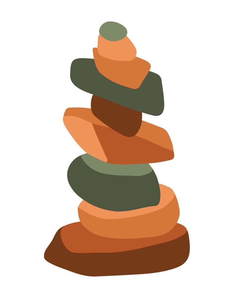 Balance stones. Stack of pebbles flat vector illustration