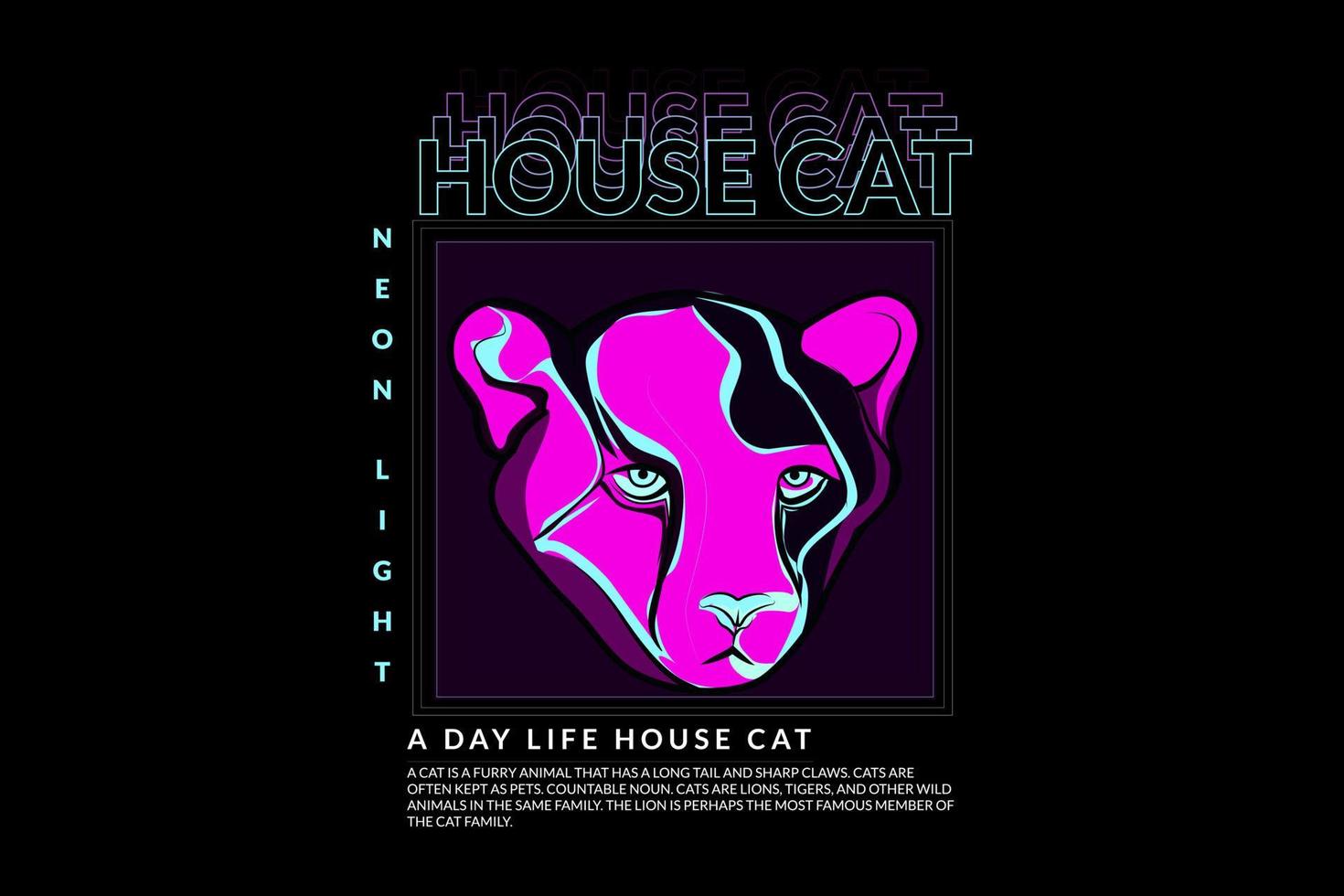 house cat street wear design vector