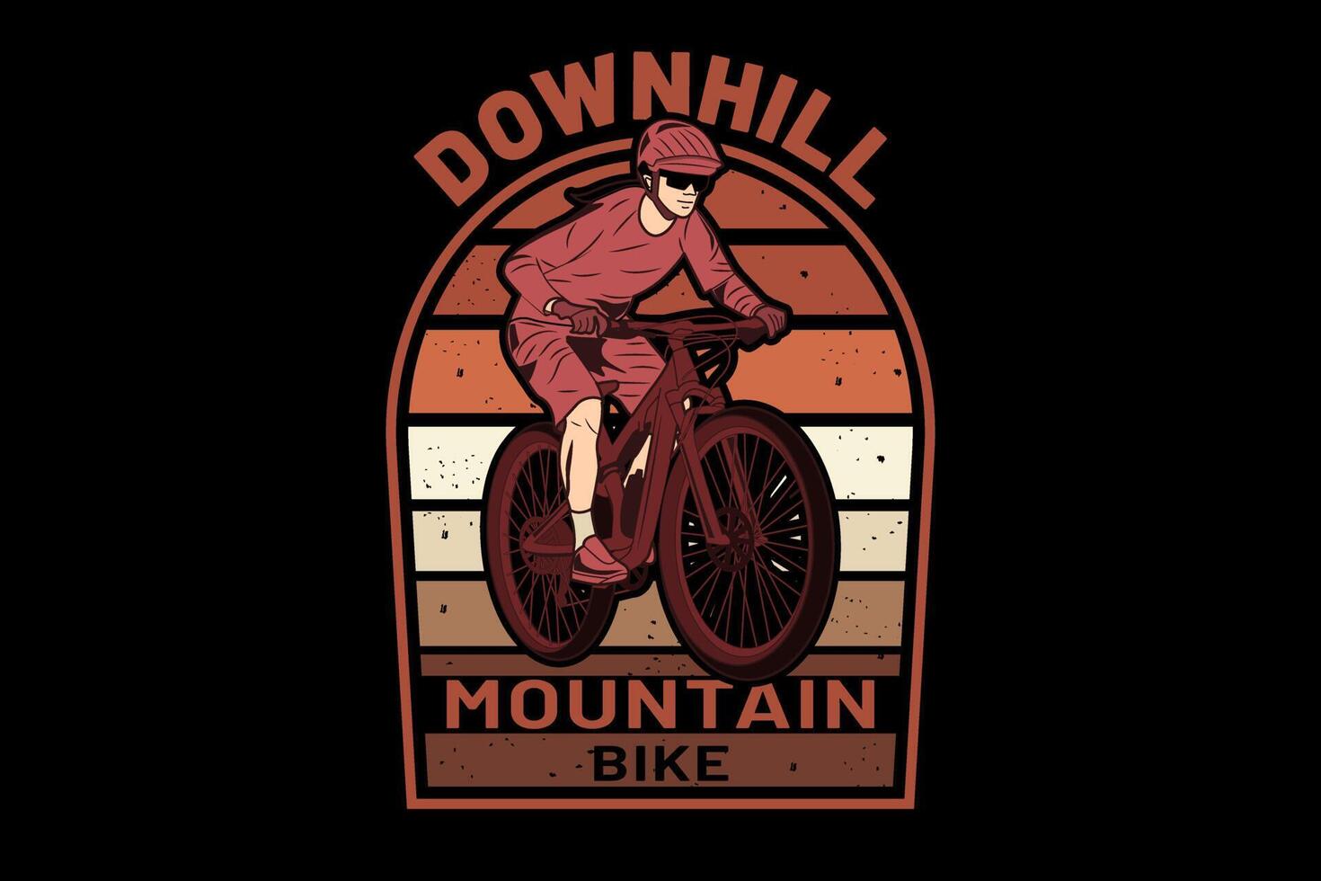 Downhill mountain bike design vintage retro vector