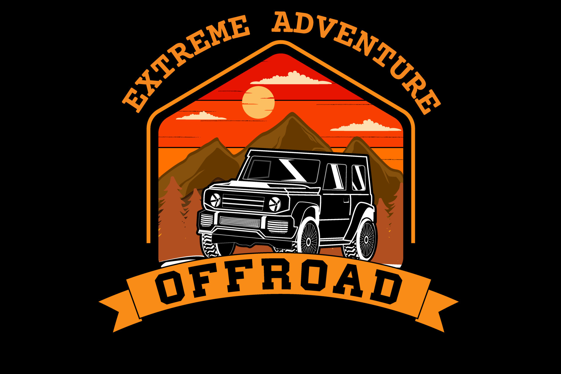 Extreme adventure off road design vintage retro 4276357 Vector Art at
