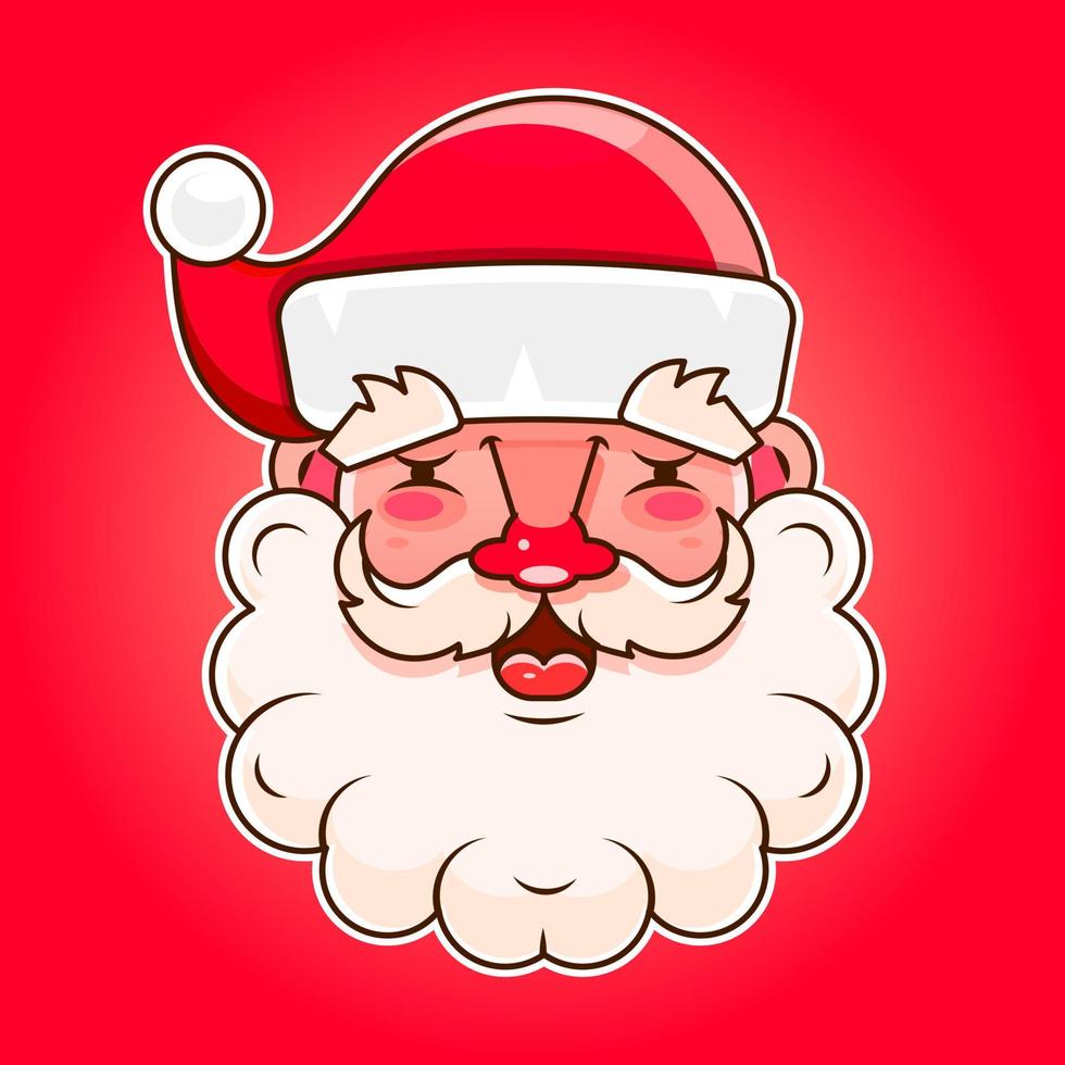 Santa Claus carrying sack full of gifts. Merry Christmas And Happy New Year vector