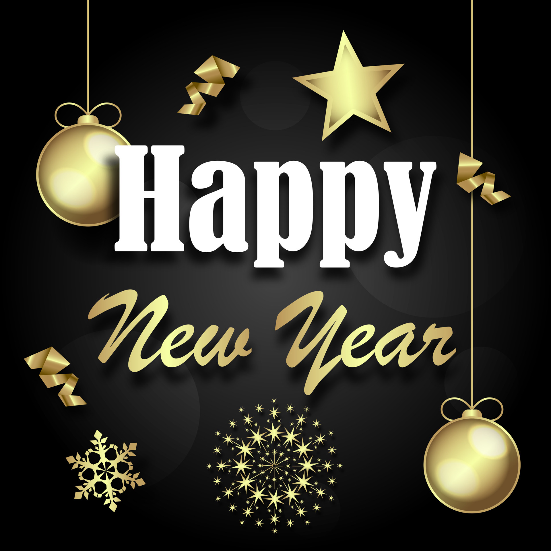Vector Illustration Of Happy New Year 2022 Sale Gold And Black Collors Place For Text Christmas Balls 2023 4276572 Vector Art At Vecteezy