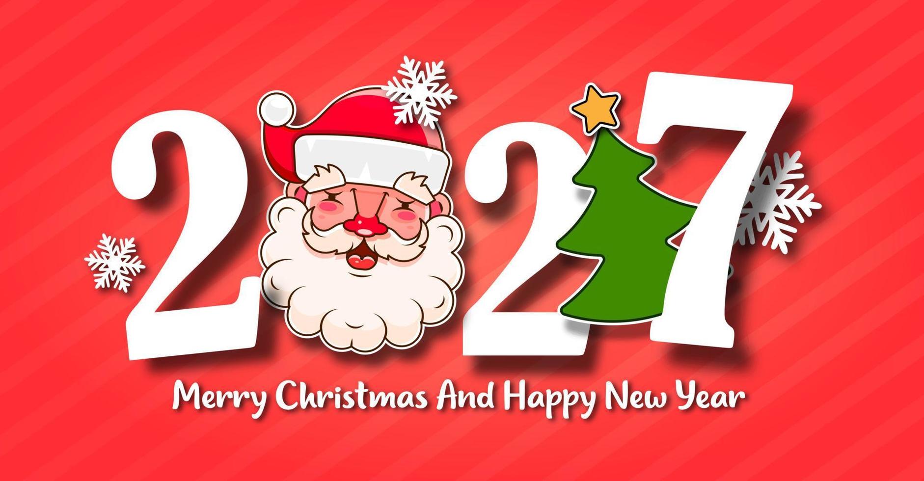 I Wish You A Merry Christmas And Happy New Year Vintage Background With