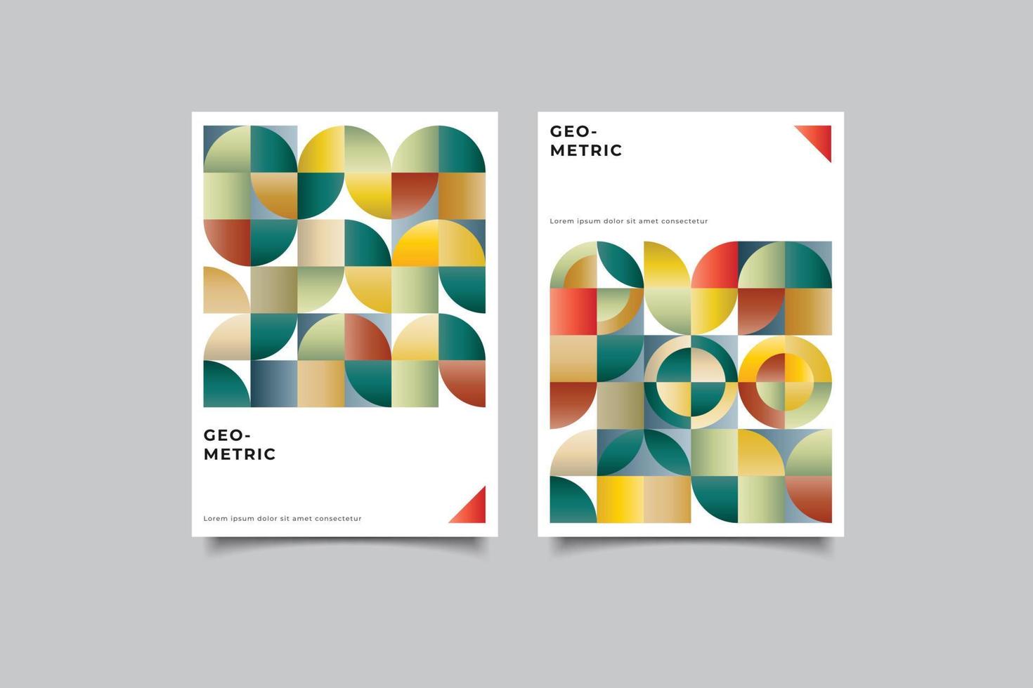 gradient mosaic retro cover collection vector