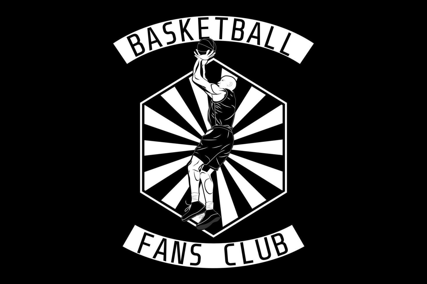 silueta de diseño de club de fanáticos de baloncesto vector